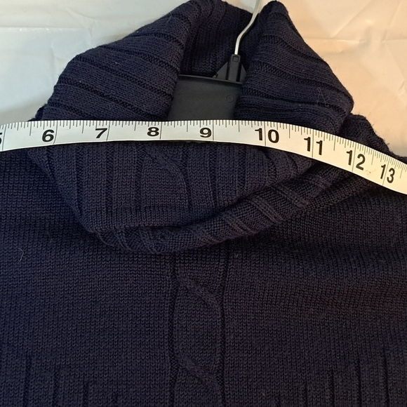 Vintage Stephanie by Suzelle Women's Wool Blend Ribbed Front Navy Blue Sweater S - Picture 8 of 11